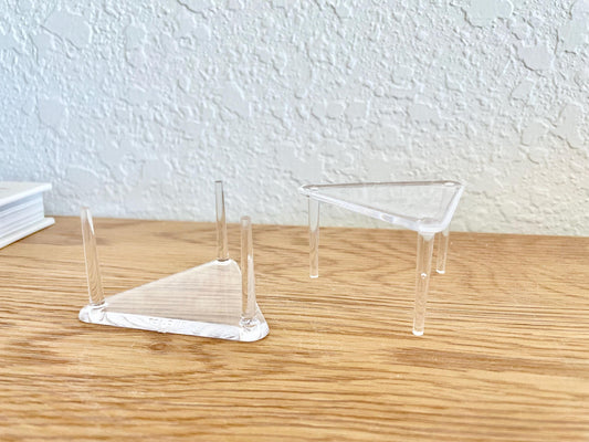 Clear Lucite Triangle Display Stand 2.5x2.5x1.5" For Coral and Shells
