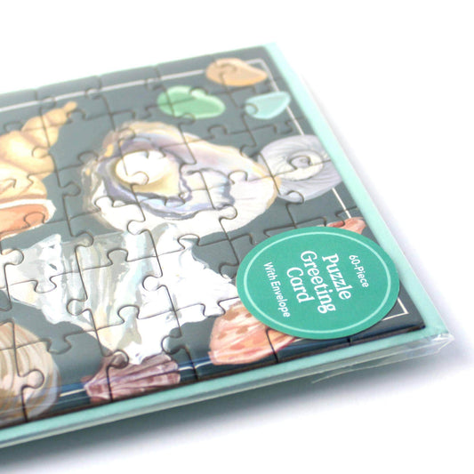 Customized Seashells Puzzle Greeting Card: Beachy Coastal Lovers Gift
