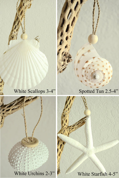 Seashell Starfish Sea Urchin Barnacles Hanging Ornaments Beach Coastal Christmas Tree Party Wedding favors