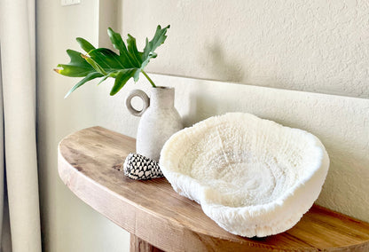 BOWL CORAL White All Sizes Authentic Natural Real Sea Fossil Coastal Décor Ocean Beach House Organic Sustainable Nature Art Tray Dish