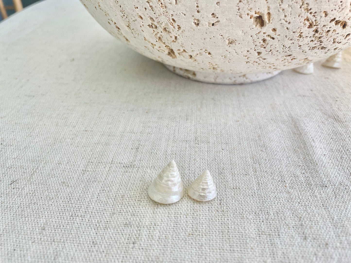 Small PEARLY OFF WHITE Real Pearlized Top Shells Trochus Seashells 1/2 -3/4" Beach Coastal Décor Crafts Jewelry Sailors Valentine