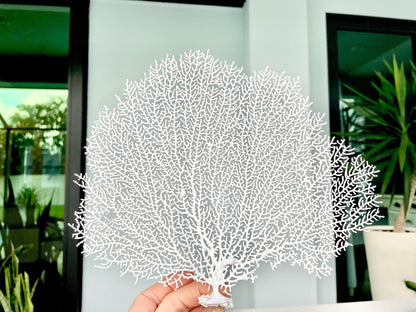Natural Dried Real Sea Fans Painted WHITE 8-20" You Choose Size Ocean Reef Decoration Natural Beach Coastal Décor Display