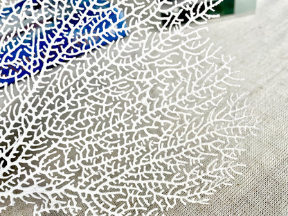 White Sea Fan (8-20") *You Choose Size* Natural Hand Painted Coastal Décor