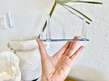 Large Clear Lucite Acrylic Display Stand 6.25 x 4.5 x 2.25" For Mounting Seashells, corals, and more... 4 Leg Riser