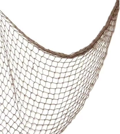 Authentic Recycled 5x10' or 10x10" Decorative Fish Net Taupe Grey Coastal Beach Table Cloth Natural Sustainable Décor Nautical Fishnet 3/4"