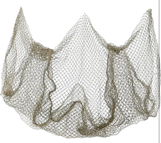 Authentic Recycled 5x10' or 10x10" Decorative Fish Net Taupe Grey Coastal Beach Table Cloth Natural Sustainable Décor Nautical Fishnet 3/4"