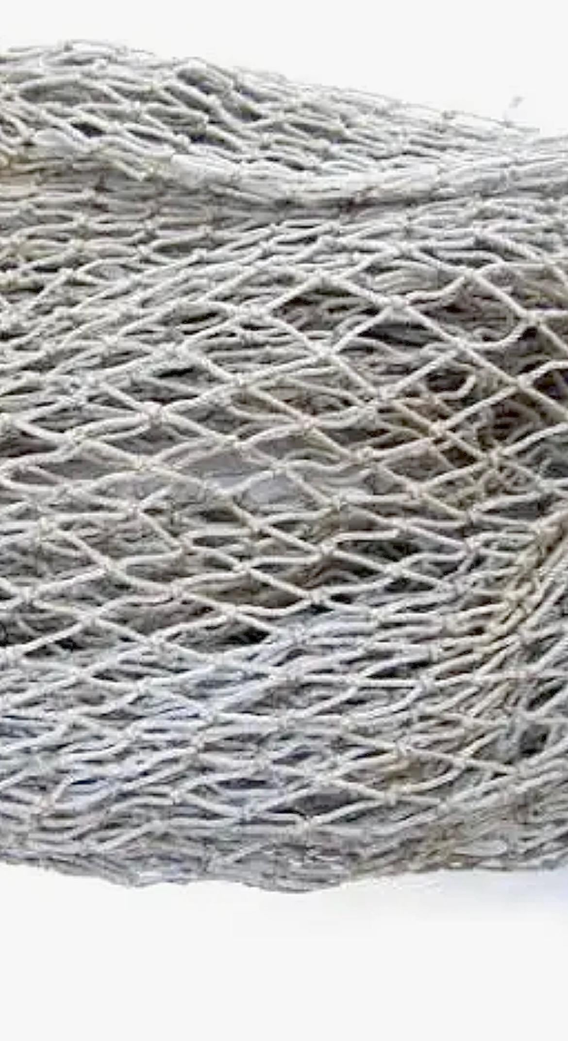 Authentic Recycled 5x10' or 10x10" Decorative Fish Net Taupe Grey Coastal Beach Table Cloth Natural Sustainable Décor Nautical Fishnet 3/4"