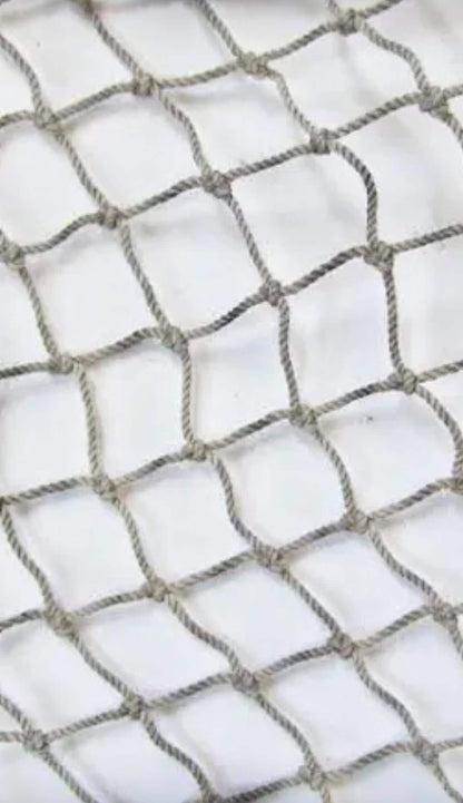 Authentic Recycled 5x10' or 10x10" Decorative Fish Net Taupe Grey Coastal Beach Table Cloth Natural Sustainable Décor Nautical Fishnet 3/4"