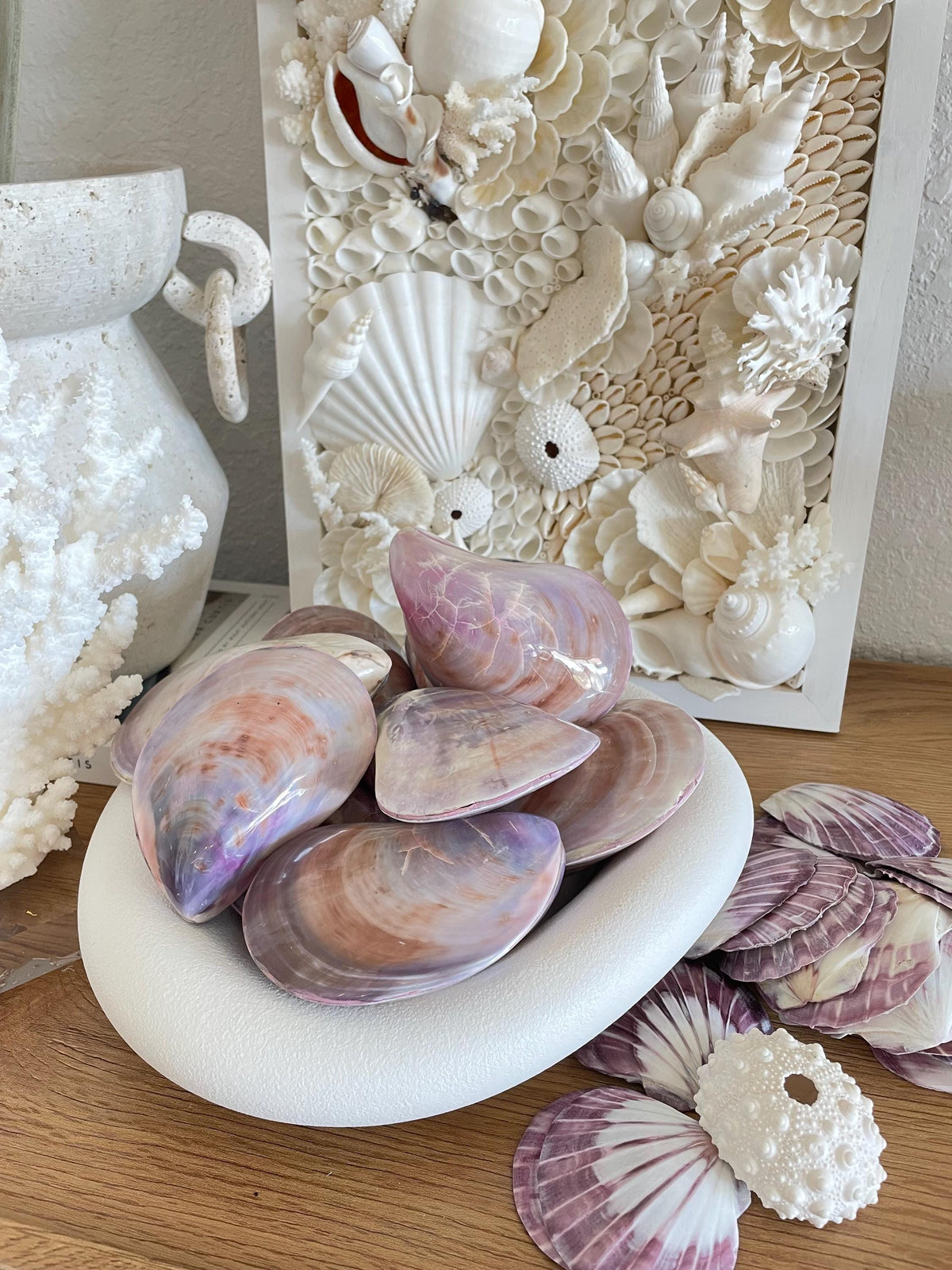 Purple Polished Oyster Pair LARGE 4-6", You Choose Size, Shell Seashell Coastal Crafts