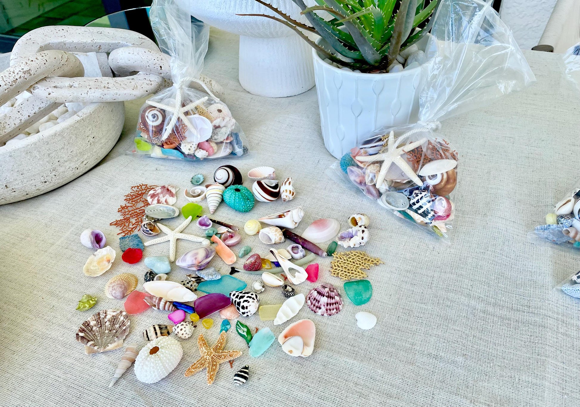 Shell Crafters Colorful Dream Bag Mix! 85 Pieces Tiny-Small Sea Shells, Urchins, Sea Glass, Starfish, coastal mix Bowl Filler