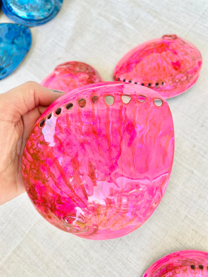 Polished Hot Pink Abalone Shell - Iridescent Coastal Decor (5.5-6")