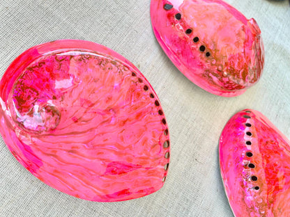Polished Hot Pink Abalone Shell - Iridescent Coastal Decor (5.5-6")
