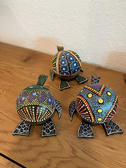 Handmade Painted Coconut Shell Turtle Bobblehead – Coastal Decor