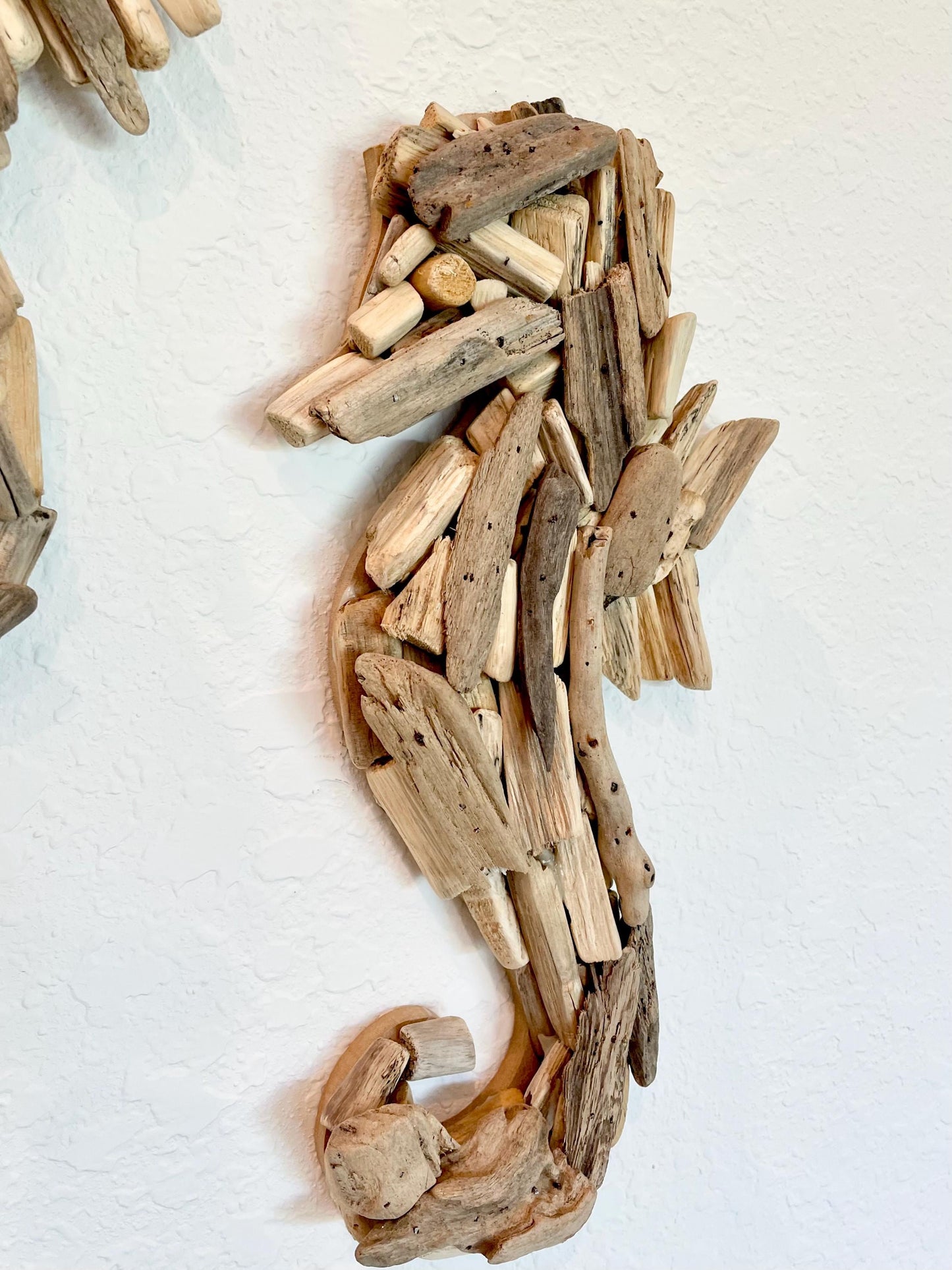 Driftwood SEAHORSE Handmade 14" x 7" Wall Hanging Art Coastal Beach Gift Natural & Eco Friendly Organic Sustainable Ocean Décor