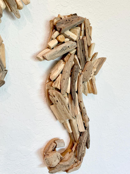 Driftwood SEAHORSE Handmade 14" x 7" Wall Hanging Art Coastal Beach Gift Natural & Eco Friendly Organic Sustainable Ocean Décor