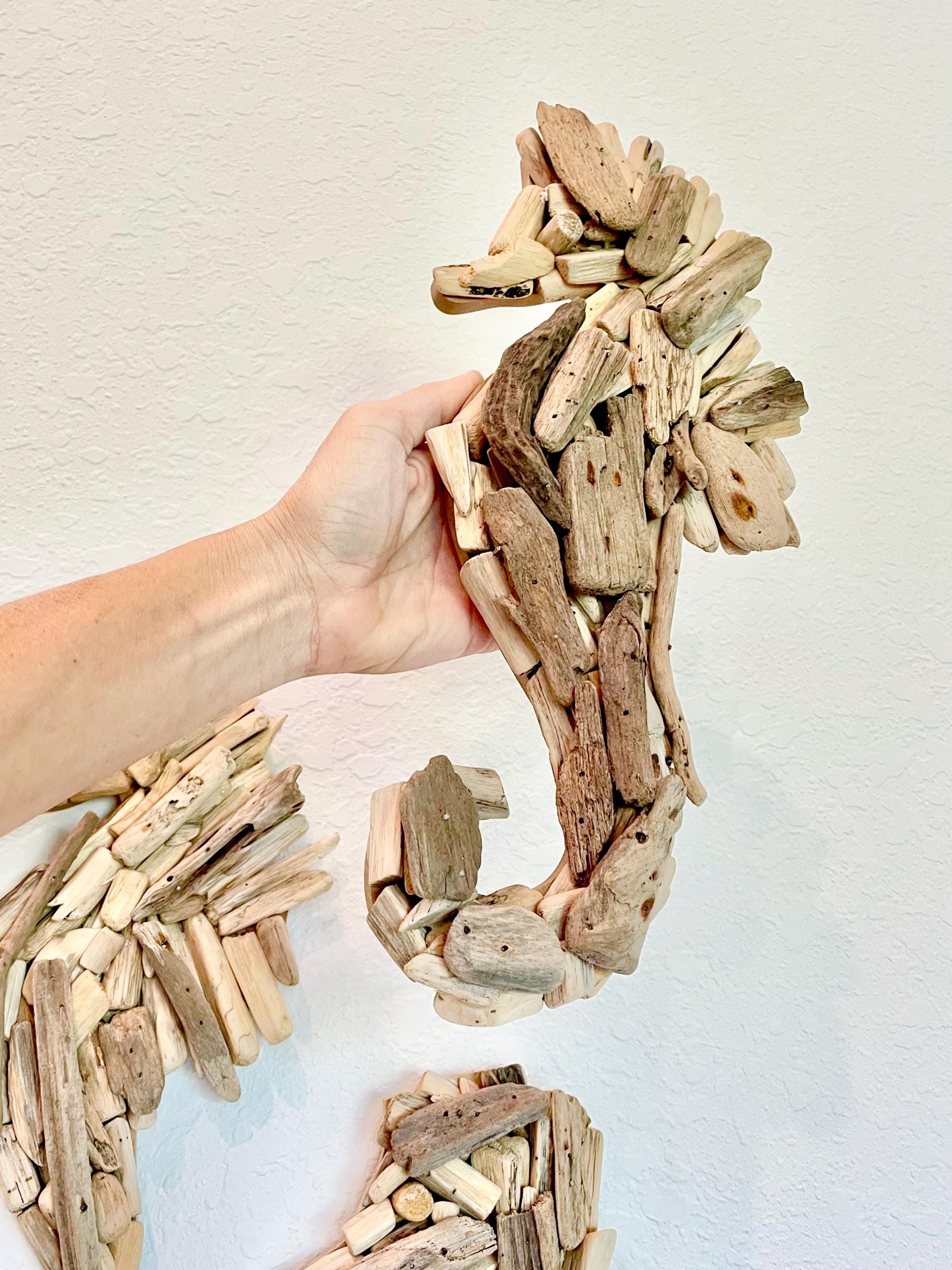 Driftwood SEAHORSE Handmade 14" x 7" Wall Hanging Art Coastal Beach Gift Natural & Eco Friendly Organic Sustainable Ocean Décor