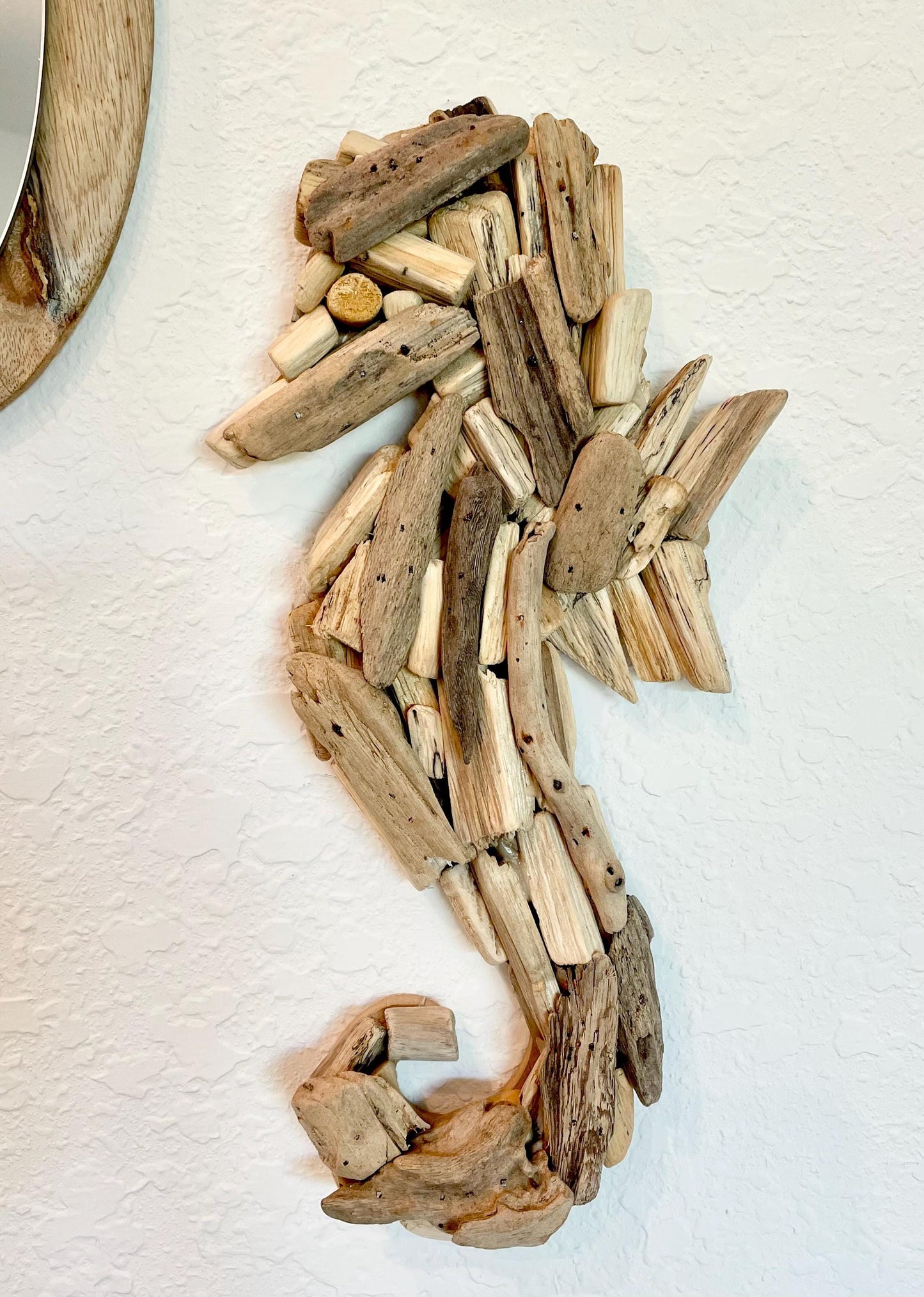 Driftwood SEAHORSE Handmade 14" x 7" Wall Hanging Art Coastal Beach Gift Natural & Eco Friendly Organic Sustainable Ocean Décor