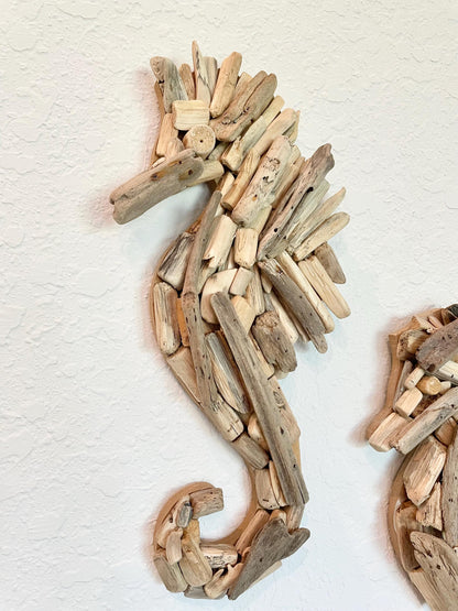 Driftwood SEAHORSE Handmade 14" x 7" Wall Hanging Art Coastal Beach Gift Natural & Eco Friendly Organic Sustainable Ocean Décor