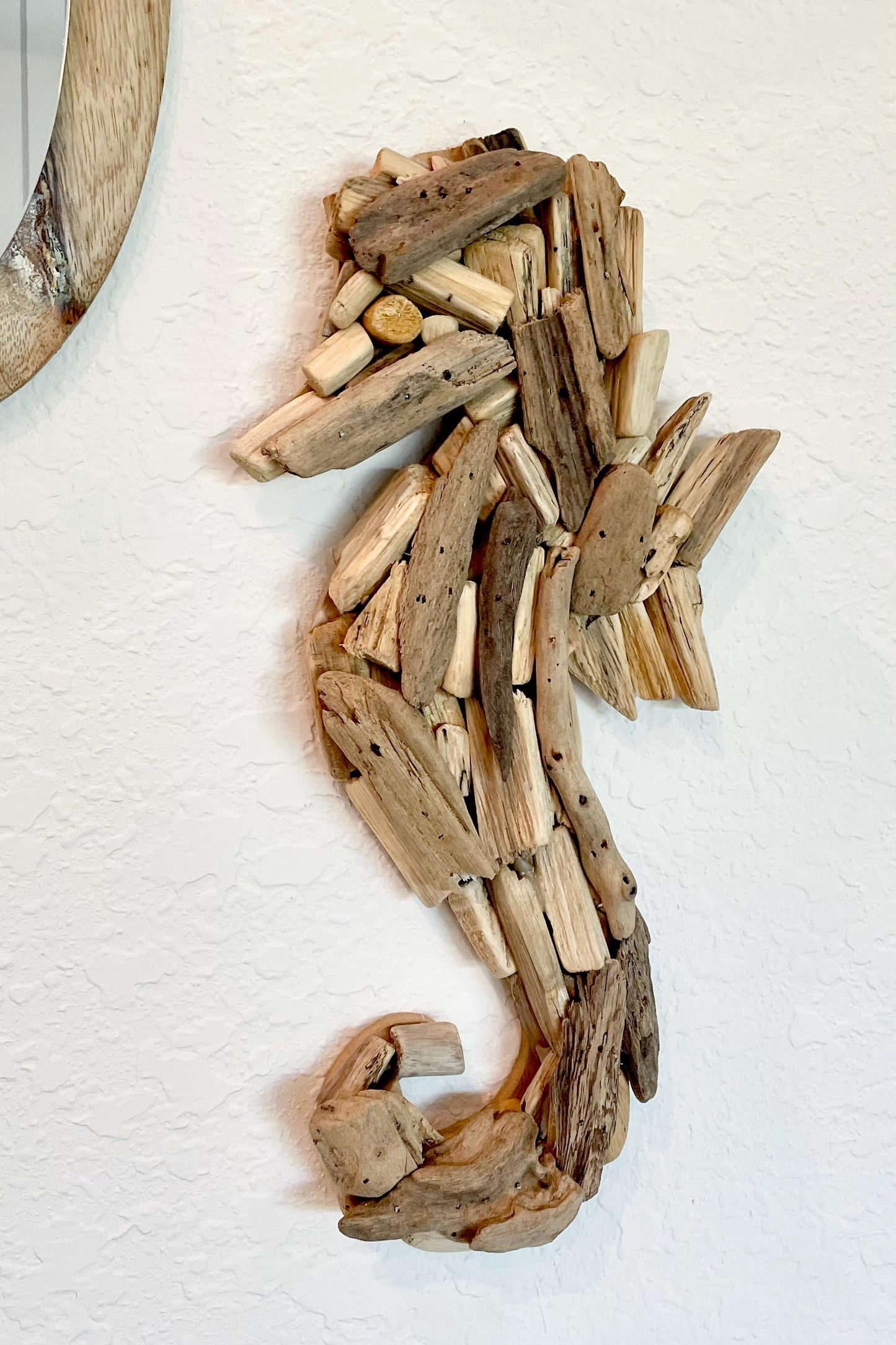 Driftwood SEAHORSE Handmade 14" x 7" Wall Hanging Art Coastal Beach Gift Natural & Eco Friendly Organic Sustainable Ocean Décor