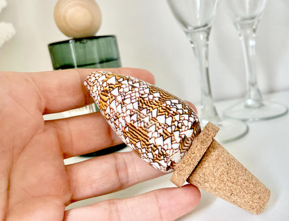 Authentic Ocean Seashell Wine Bottle Stopper Coastal Beach Lovers Gift Natural Organic Sustainable Cork Décor Cone Shells Turbo Cowry Harp