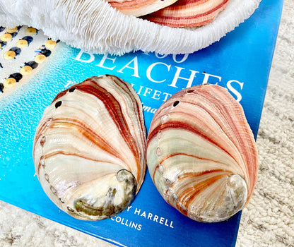 Large Rare & Real! 3.5-4" Long Red Striped Natural Abalone Shells Iridescent Silver Mermaid Shell Sea Coastal Décor Gift Sage Dish