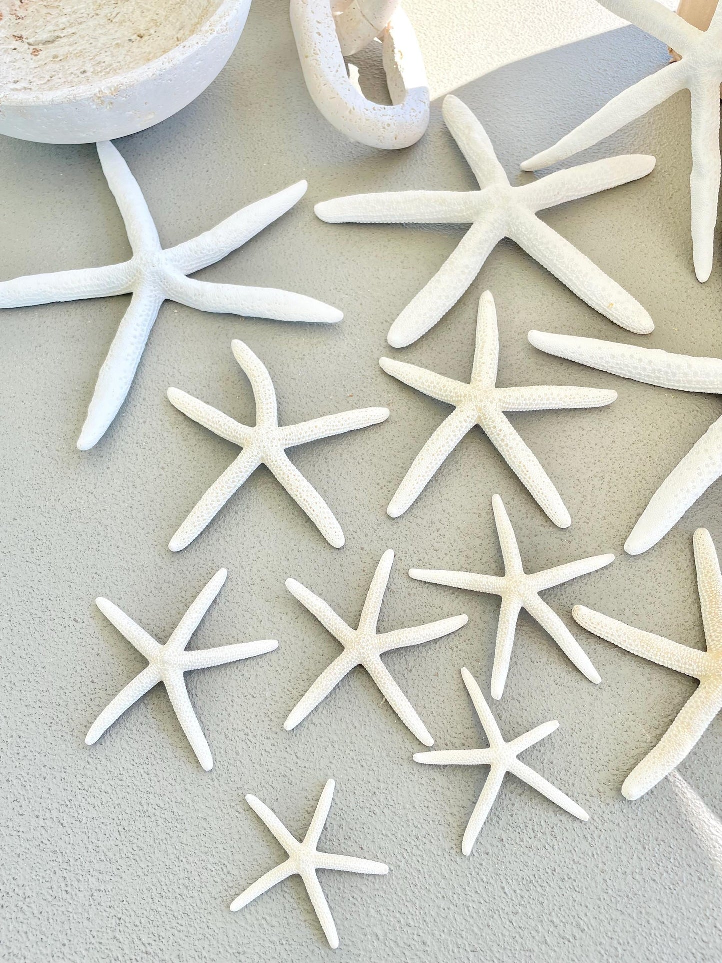 100% Real White Pencil Finger Starfish ALL SIZES Crafts & Coastal Décor Wedding Beach Nautical Sea Stars Natural