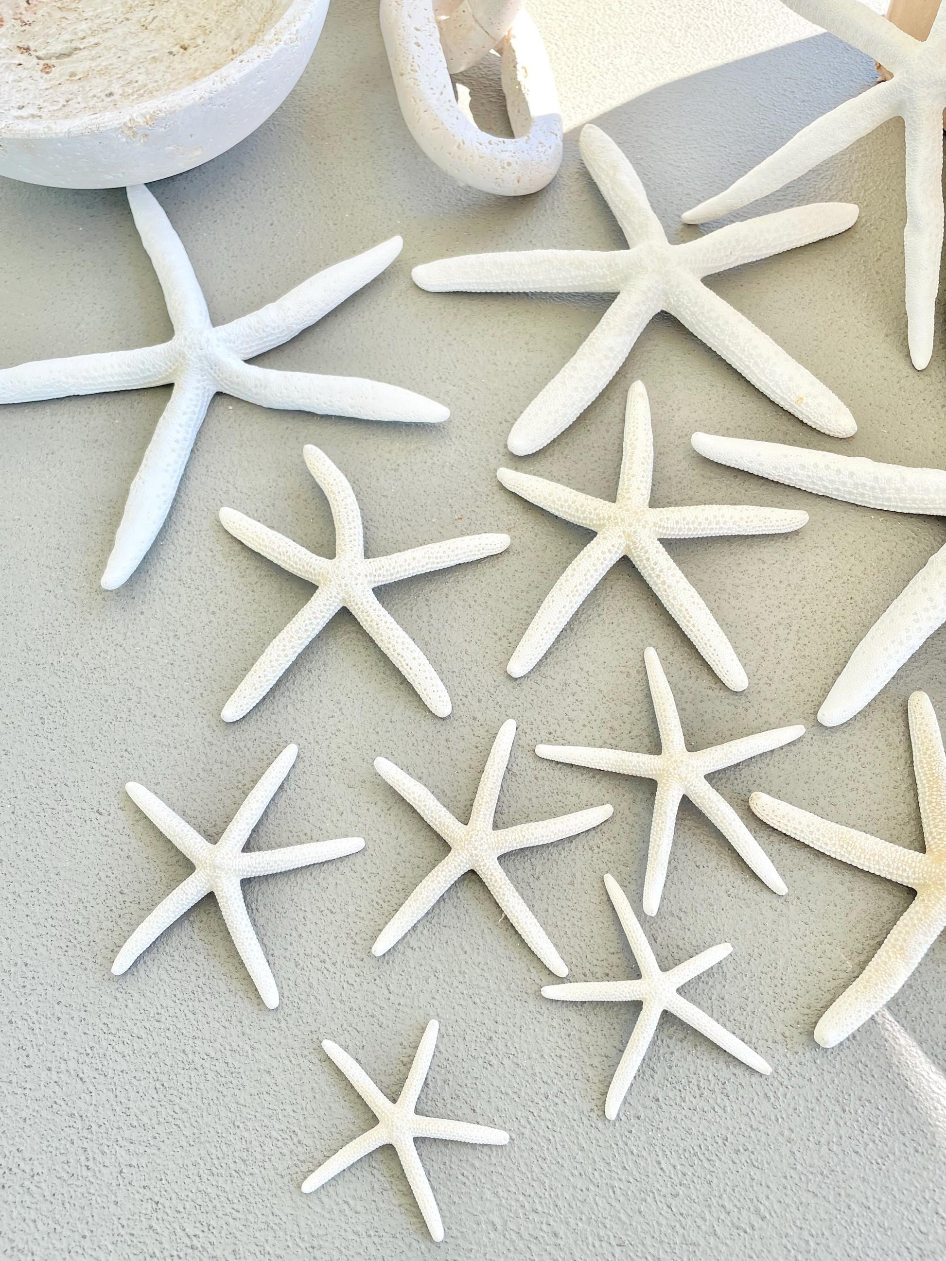 100% Real White Pencil Finger Starfish ALL SIZES Crafts & Coastal Décor Wedding Beach Nautical Sea Stars Natural