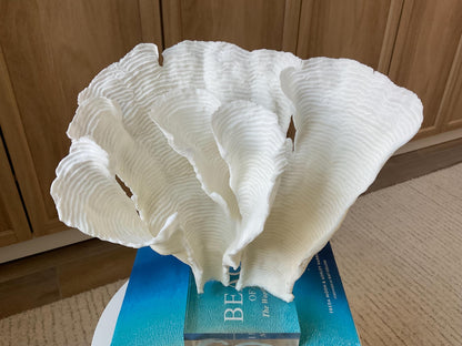 Mounted 11" Natural CUP RUGOSA CORAL Fossil Lucite Display Specimen Sculpture Ocean Art Decorative Coastal Beach Home Décor Wedding Gift