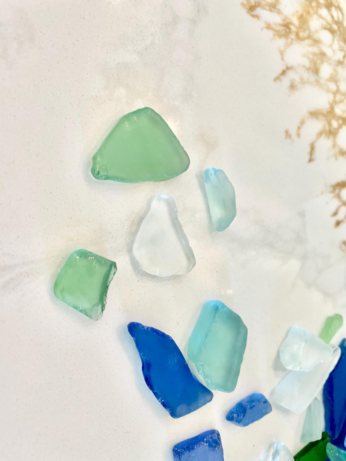 COLORFUL SEA GLASS .5-3" Seafoam Green, Aqua, Dark Blue, Pink Beach Coastal Crafts Mosaics & Décor