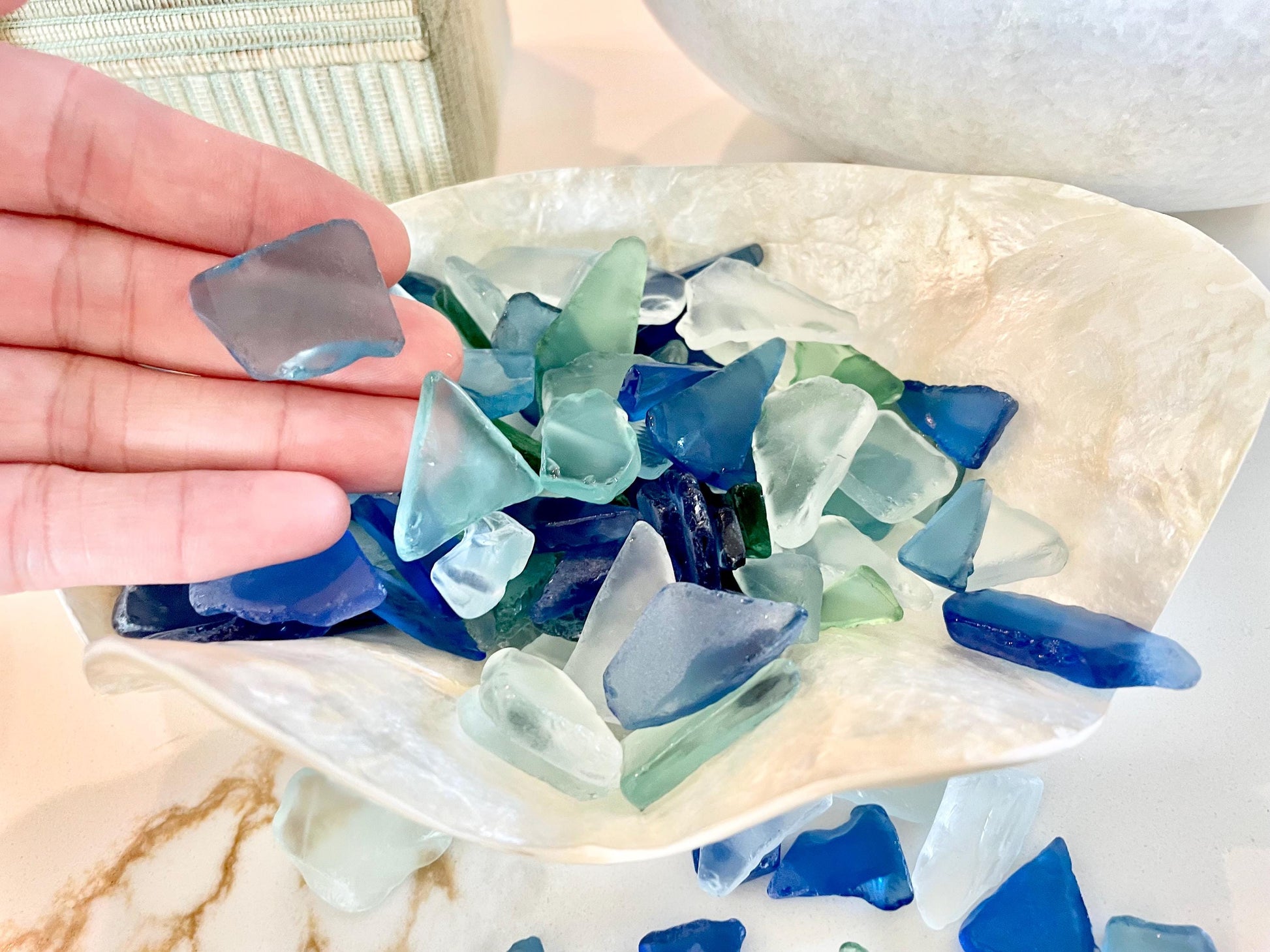 Tumbled Sea Glass (.5-2") Blue, Green Assorted Coastal Craft Glass
