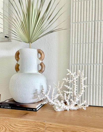 OCTOPUS CORAL Fossil 100% Natural 14"x11"x5.5" Coastal Beach Home Décor Display White