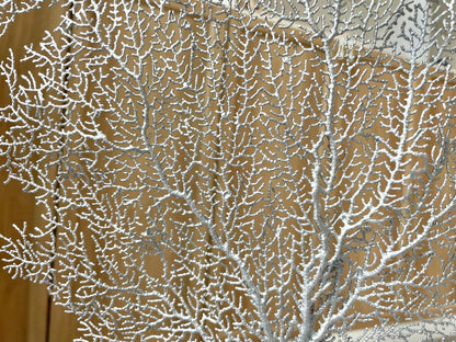 Silver Sea Fan (8-20") *You Choose Size* Natural Hand Painted Coastal Décor