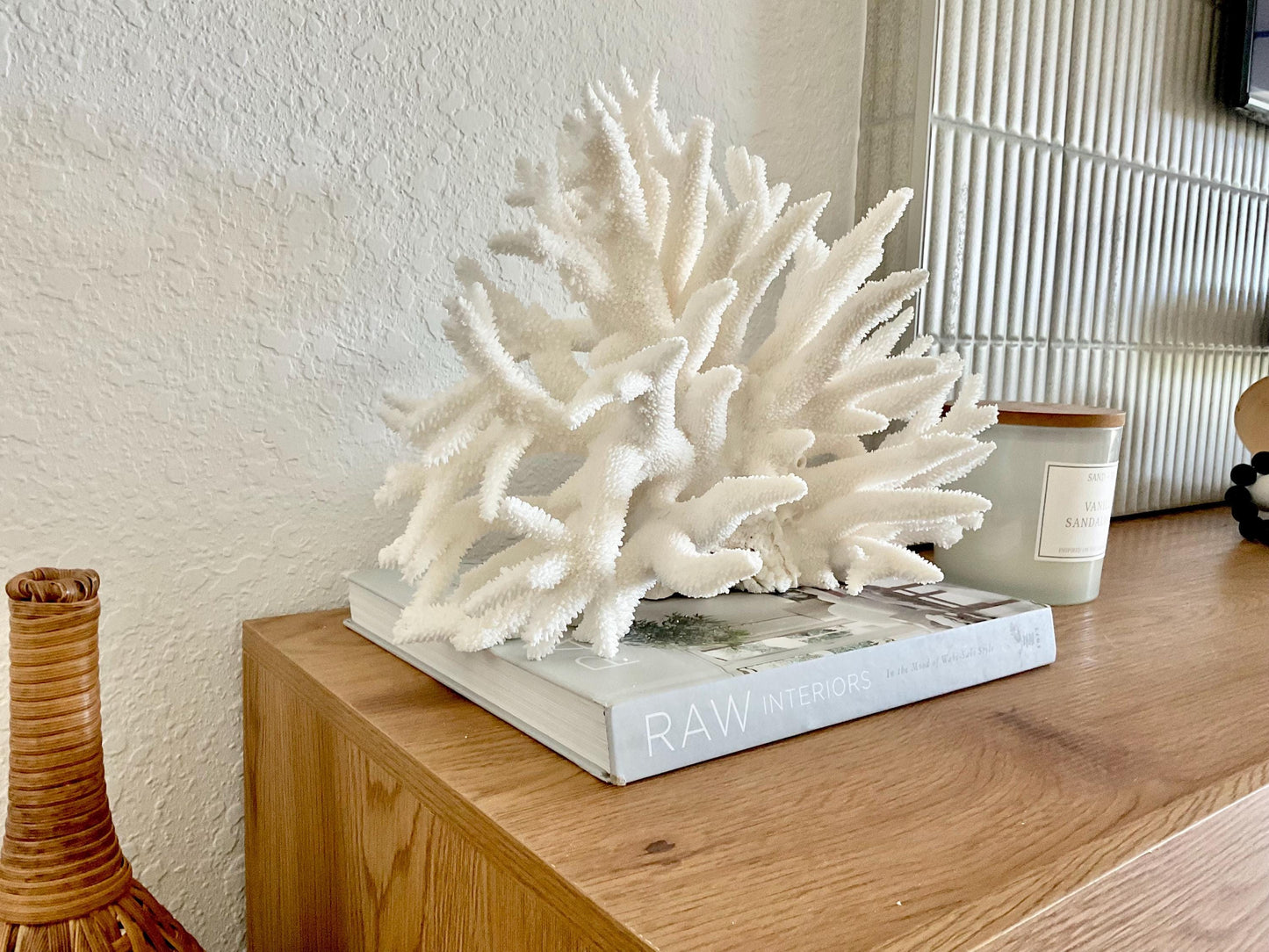 Extra LARGE 100% Natural Oversized BRANCH Coral Fossil 15" x 10" x 10" XL Specimen Coastal Display Beach House Décor Centerpiece White