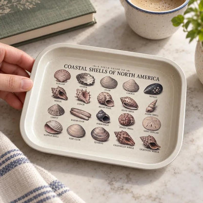 Seashell Specimen Decorative Tray: Coastal Décor Gift