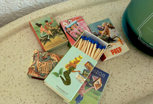 Vintage Mermaid Decorative Matchboxes – Set of 6 – Coastal Home Décor & Nautical Gift