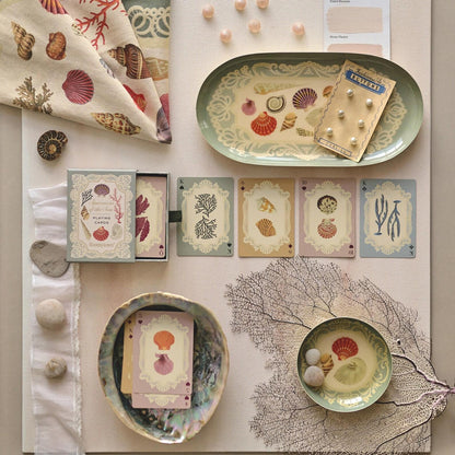 Vintage Seashell Specimens of the Sea, Organic Cotton Tea Towel Coastal Kitchen Décor