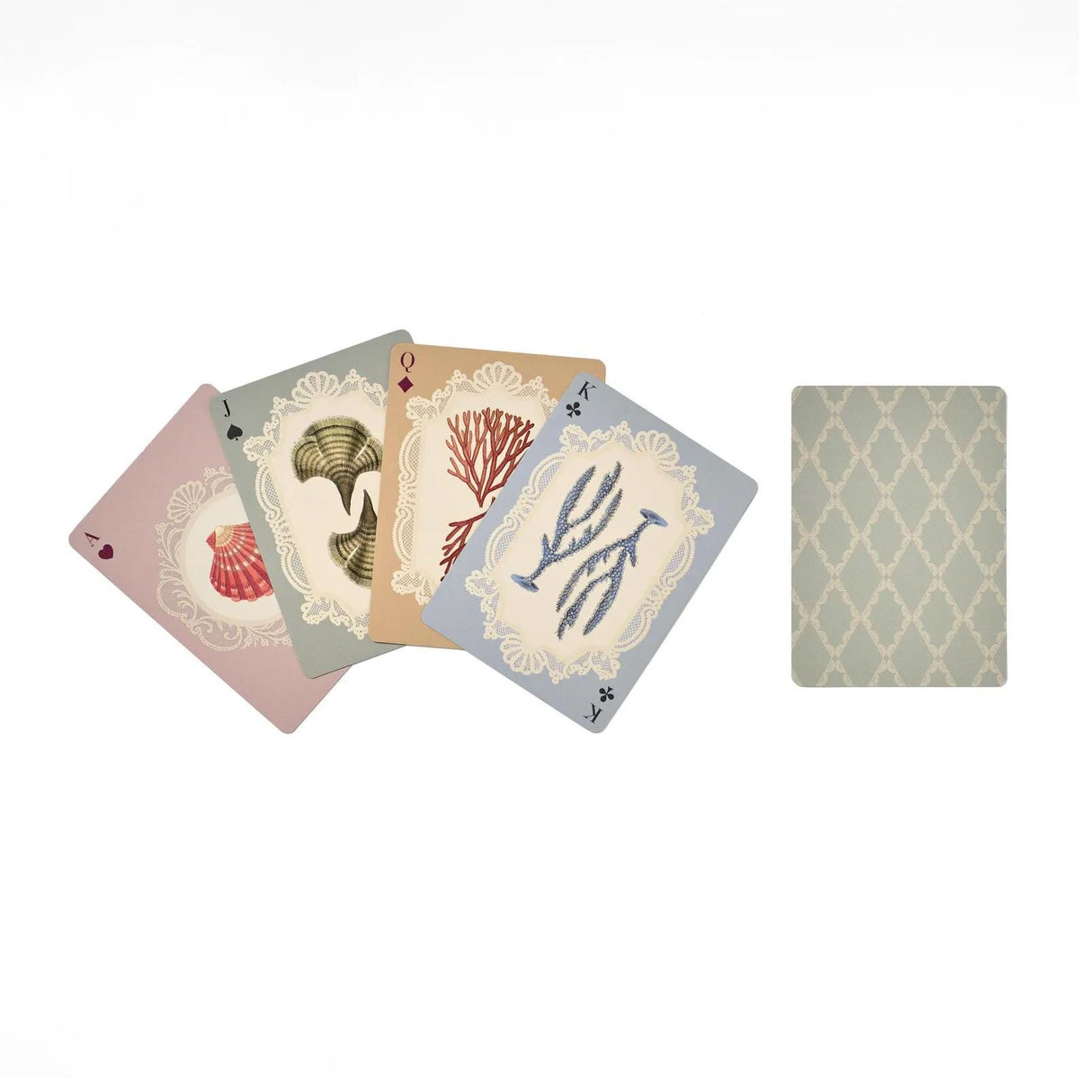 Luxury Seashell Sea Life Specimens Playing Cards: Coastal Home Décor Gift