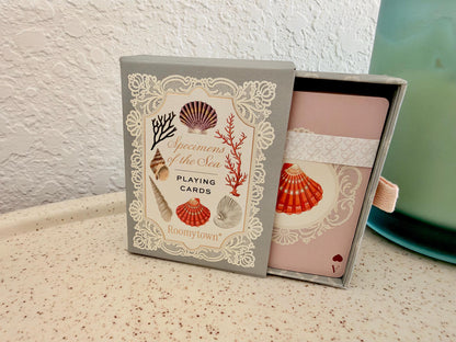 Luxury Seashell Sea Life Specimens Playing Cards: Coastal Home Décor Gift