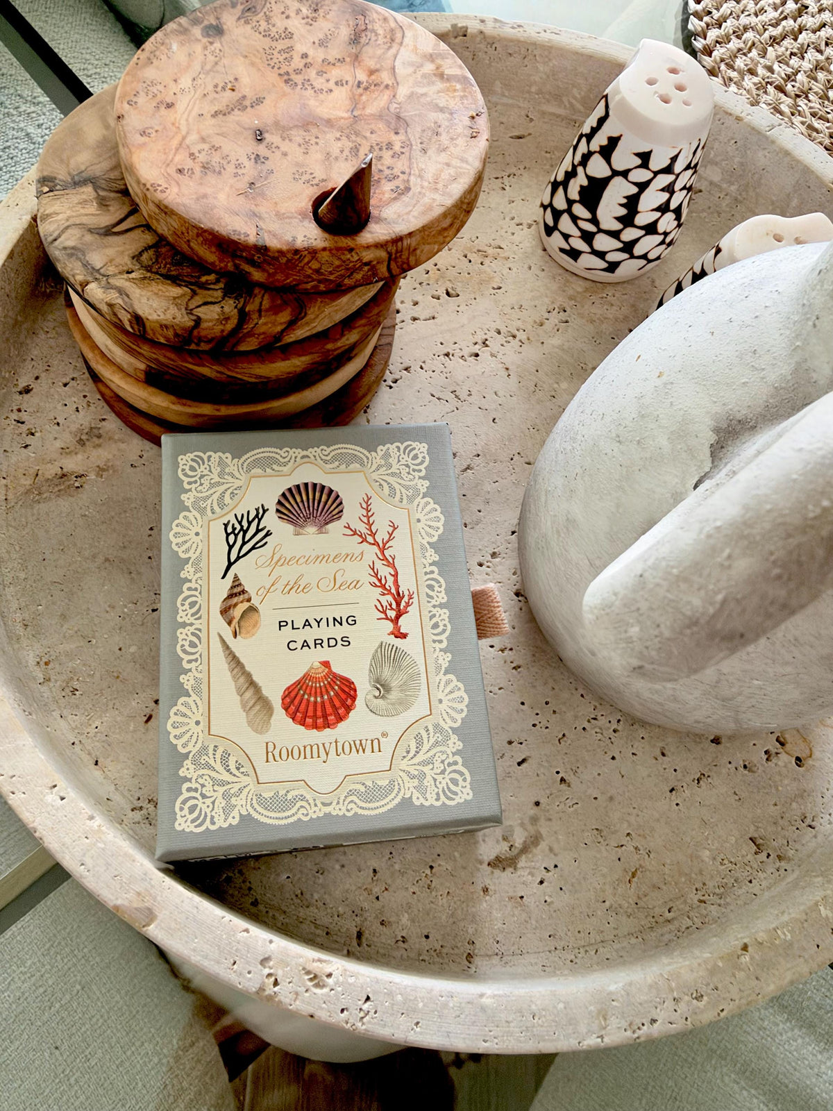 Luxury Seashell Sea Life Specimens Playing Cards: Coastal Home Décor Gift