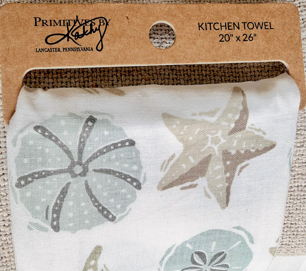 Sea Urchins & Star Fish 20"x26" Cotton Tea Towel Coastal Kitchen Décor Gift