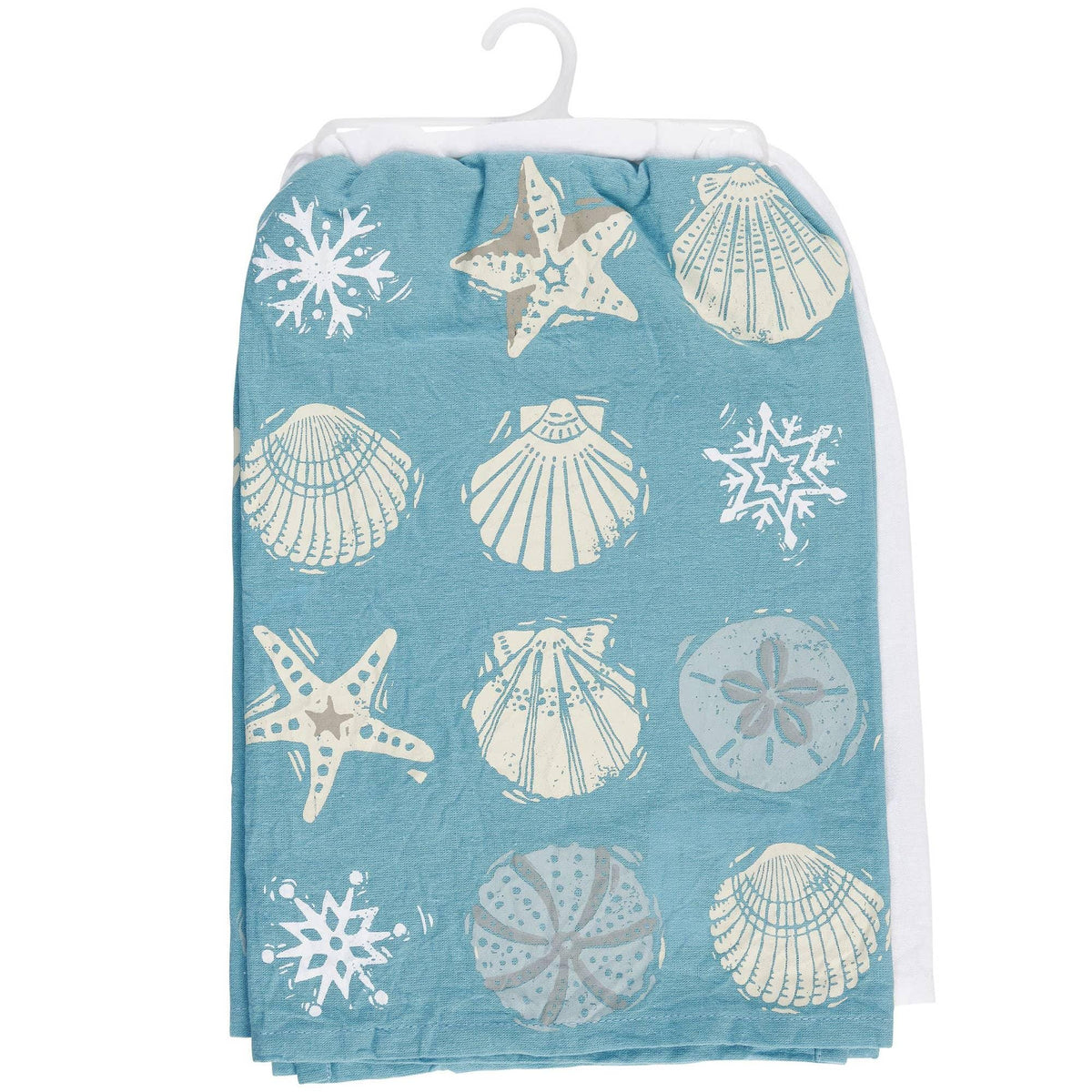 I'd Rather Have Seashells Then Snowflakes, Set of 2 Cotton Tea Towel Coastal Kitchen Décor Gift