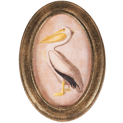 Coastal Primitive Pelican Portrait Hanging Wall Décor 7.5x5", Wood Frame