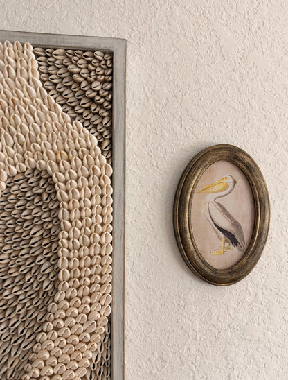 Coastal Primitive Pelican Portrait Hanging Wall Décor 7.5x5", Wood Frame
