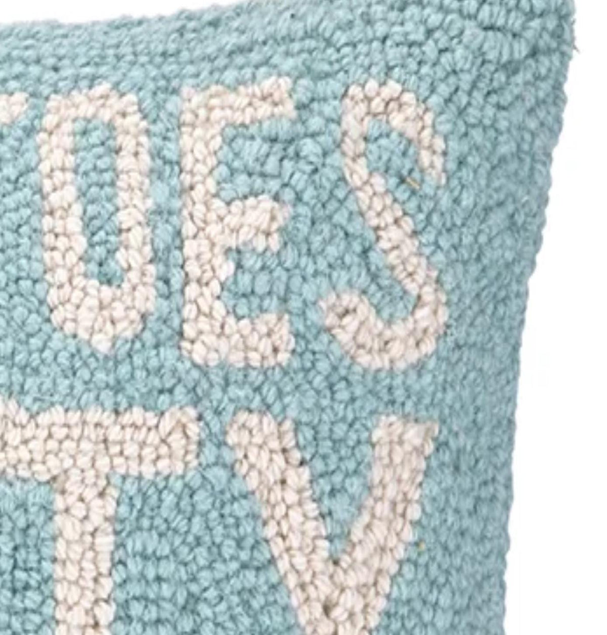 Sandy Toes & Salty Kisses Blue Nautical Hook Throw Pillow: By Peking Handicraft