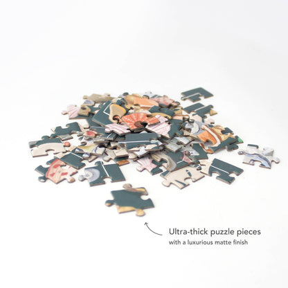 Seashells Puzzle Greeting Card: Beachy Coastal Lovers Gift