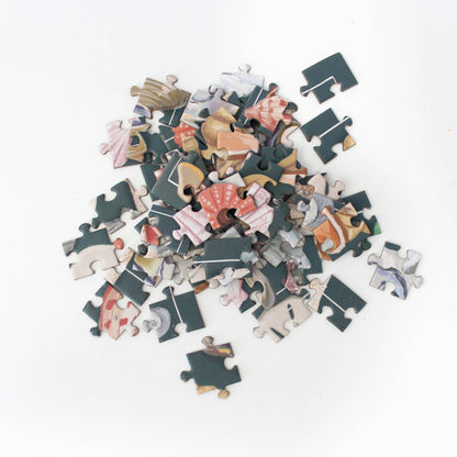 Seashells Puzzle Greeting Card: Beachy Coastal Lovers Gift