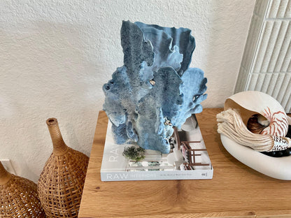 Blue Ridge Coral Fossil Specimen: 15.5" x 11" x 9” Coastal Beach House Décor