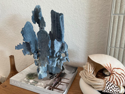 Blue Ridge Coral Fossil Specimen: 15.5" x 11" x 9” Coastal Beach House Décor