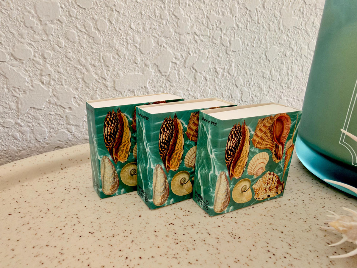 Seashells In Water Decorative Matchboxes – Set of 3 – Coastal Home Décor & Nautical Gift