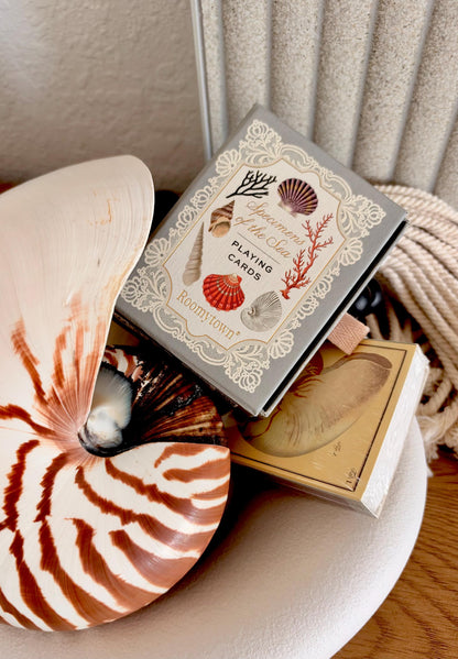 Luxury Seashell Sea Life Specimens Playing Cards: Coastal Home Décor Gift